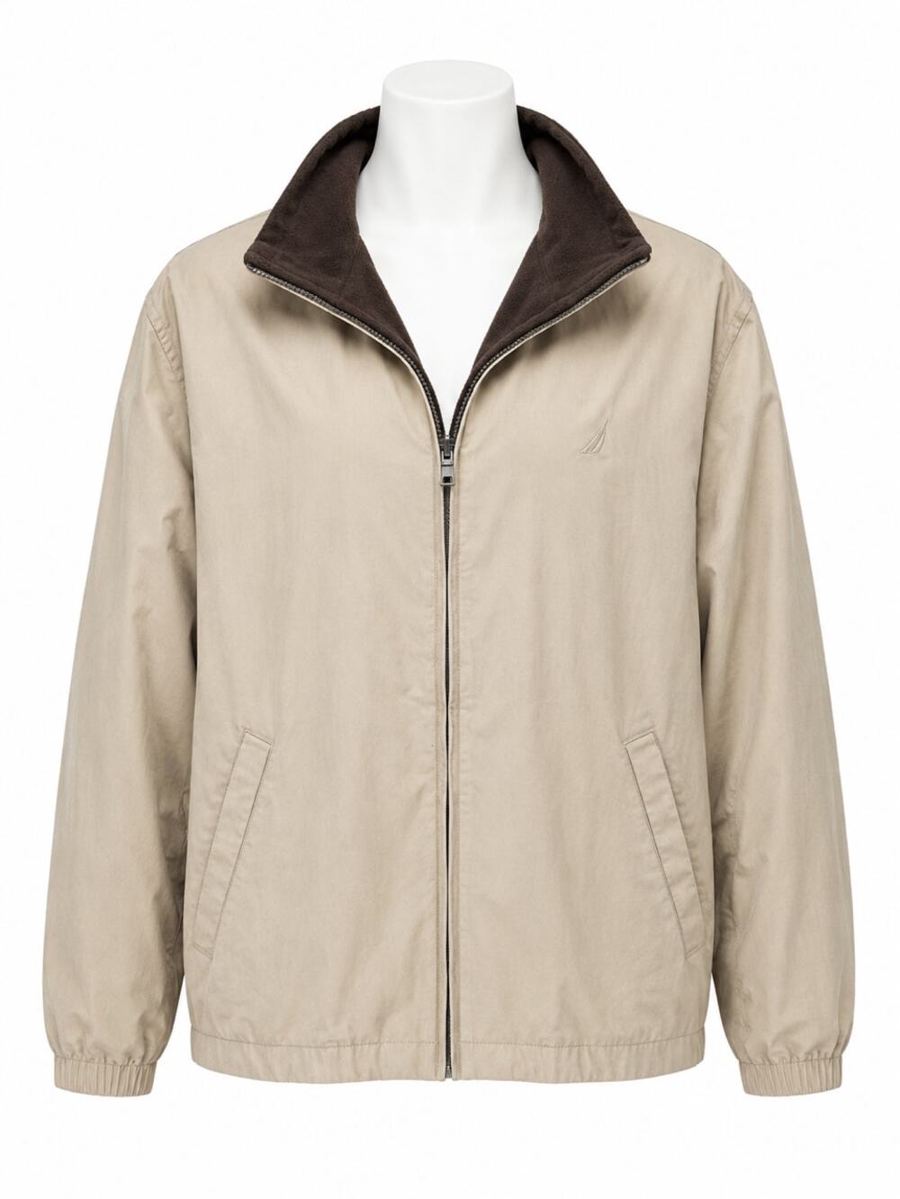Nautica Reversible Cotton Blend Fleece Lined Golf Jacket Outdoor Casual Mens XL